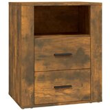  Noćni ormarić dimljenog hrasta 50x36x60cm od konstruiranog drva | shoptok.hr