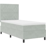 vidaXL Kovanica za krevet s madracem Svjetlosiva 100x200 cm Baršun | shoptok.hr