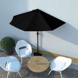  Balkonski suncobran crni 270 x 144 x 222 cm polukružni | shoptok.hr
