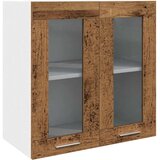  Zidni kuhinjski ormarić "Lyon" sa staklenim vratima staro drvo 60x31x60 cm | shoptok.hr