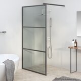 vidaXL Pregrada za tuš 100x195 cm temno ESG steklo črna Cene