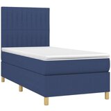  Box spring postelja z vzmetnico LED modra 80x200 cm blago, (20901084) | Shoptok.si