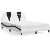 vidaXL Krevet s madracem bijeli i crni 140 x 190 cm od umjetne kože Cijene