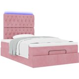 vidaXL Otomanski posteljni okvir z vzmetnicami roza 120x190cm žamet | Shoptok.si