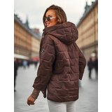 Resti Women's Quilted Jacket with Hood and Cuffs on Sleeves Stone Hollow | Shoptok.si