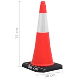 vidaXL Reflektirajući prometni čunjevi s teškim bazama 4 kom 75 cm | shoptok.hr