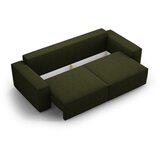 Micadoni Temno zelena raztegljiva sedežna garnitura iz tkanine bouclé 247 cm Jodie – Home | Shoptok.si