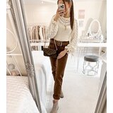 Gemre Brown pants with Pelchat belt | Shoptok.si