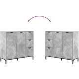 vidaXL Strani šal Betonsko siva 89.5 x 33 x 82 cm Konstruiran les | Shoptok.si