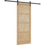 vidaXL drsna vrata s priborom 83x211 cm iz trdnega borovega lesa | Shoptok.si