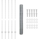 vidaXL stebri ograje 10 kosov U-kanal 120 cm pocinkano jeklo, heksagonalna ograja 1,2x10 m pocinkano jeklo | Shoptok.si