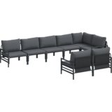 vidaXL Vrtna sedežna garnitura 8 pcs Antracitna Jeklo | Shoptok.si