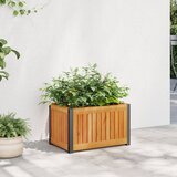 vidaXL Vrtna sadilica 45 x 30 x 27,5 cm masivno bagremovo drvo i čelik | shoptok.hr