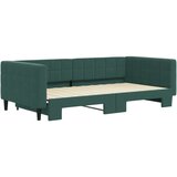 vidaXL Izvlečna dnevna postelja temno zelena 100x200 cm žame | Shoptok.si