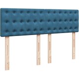 vidaXL Box spring postelja z vzmetnico modra 160x200 cm žamet | Shoptok.si