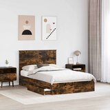  Krevet s od storage s uzglavljem Dimljeni hrast 120 x 190 cm | shoptok.hr