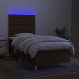  Krevet box spring s madracem LED tamnosmeđi 80 x 200 cm tkanina | shoptok.hr