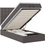 Maison Chic Otomanski Posteljni okvir - Enojna postelja - Postelja za odrasle z vzmetnico siv 90x190 cm um. usnje-J2526, (21775645) | Shoptok.si