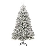 vidaXL Umestno božično drevo Zelena in Bela 210 cm PVC in kovina | Shoptok.si