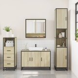  3-dijelni set kupaonskog namještaja boja hrasta sonome drveni | shoptok.hr