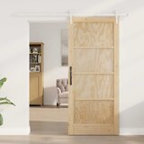  Klizna vrata Prirodna i bijela 86 x 198,5 cm Masivna borovina | shoptok.hr
