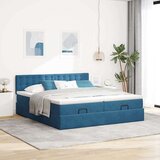  Okvir kreveta s madracima tamnoplavi 160x200cm baršunasti | shoptok.hr