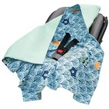 Medi Partners baby carrier wrap – blanket with hood 85x85 cm – waffle – forest + mint waffle Cene