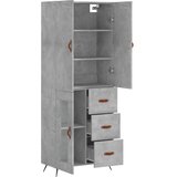  Visoka komoda siva betona 69,5x34x180 cm od konstruiranog drva | shoptok.hr
