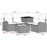  Set sofe 6 kom. Bež i krem bijela Poli Rattan i čelik | shoptok.hr