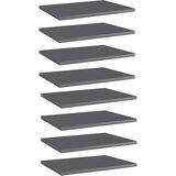 vidaXL Dodatne police za omaro 8 kosov visok sijaj sive 40x30x1,5 cm, (20706077) | Shoptok.si