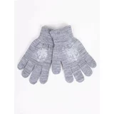 Yoclub Kids's Boys' Five-Finger Gloves With Reflector RED-0237C-AA50-003