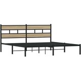 Metalni Kovinski posteljni okvir brez vzmetnice sonoma hrast 200x200 cm, (21611190) | Shoptok.si