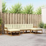 Set vanjskih sofa 6 kom. Prirodna i krem Smeđa 329 x 162,5 x 73 cm | shoptok.hr