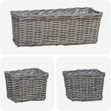  Saksija košarica s pohranom 3 pcs Siva Kubu Ratan | shoptok.hr
