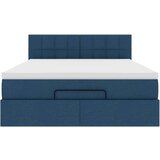vidaXL Otomanski posteljni okvir z vzmetnico moder 140x200 cm blago | Shoptok.si