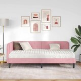  Kutni okvir kreveta Ružičasta 90 x 190 cm Baršun | shoptok.hr