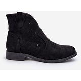 S. BARSKI Women's Black Flat Heel Cutout Ankle Boots S.Barski | ePonuda.com