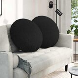 vidaXL Sedežne blazine 2 pcs Črna Ø60 x 21 cm blago | Shoptok.si
