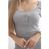 Kesi Dress with nap neckline gray | shoptok.hr