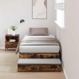 Krevet s ladicama Dimljeni hrast 90 cm Konstruirano drvo | shoptok.hr