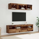 TV zidne jedinice s LED-om Zidne 5 pcs Staro drvo 80 x 30 x 40 cm | shoptok.hr