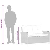  Vrtni dvosjed s jastucima sivi 124 cm od poliratana | Eponuda.com