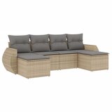 Maison Chic Seti vrtnega pohištva - Vrtna garnitura - Vrtni pohištvo set 6-delna z blazinami bež poli ratan, (21813211) | Shoptok.si