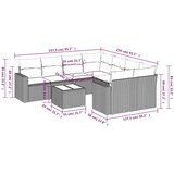  9-dijelni set vrtnih sofa s jastucima crni od poliratana | Eponuda.com