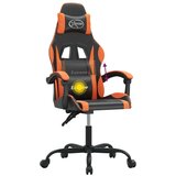 vidaXL Vrtljiv gaming stol črno in oranžno umetno usnje, (20699341) | Shoptok.si