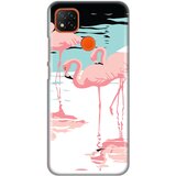  Torbica silikonska print za xiaomi redmi 9C/10A pink flamingos Cene