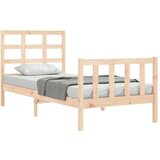  Okvir za krevet s uzglavljem 100x200 cm od masivnog drva | shoptok.hr
