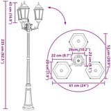 vidaXL Staljak za svjetlo u vrtu Brončana Metal 61 x 53 x 235 cm | shoptok.hr
