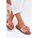 Boto Women's Cork Sole Slippers With Flowers Pink Ferenza | shoptok.hr
