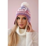 Kesi marka niezdefiniowana Cap with a pompom Rosa K368 purple+white+dark pink | shoptok.hr